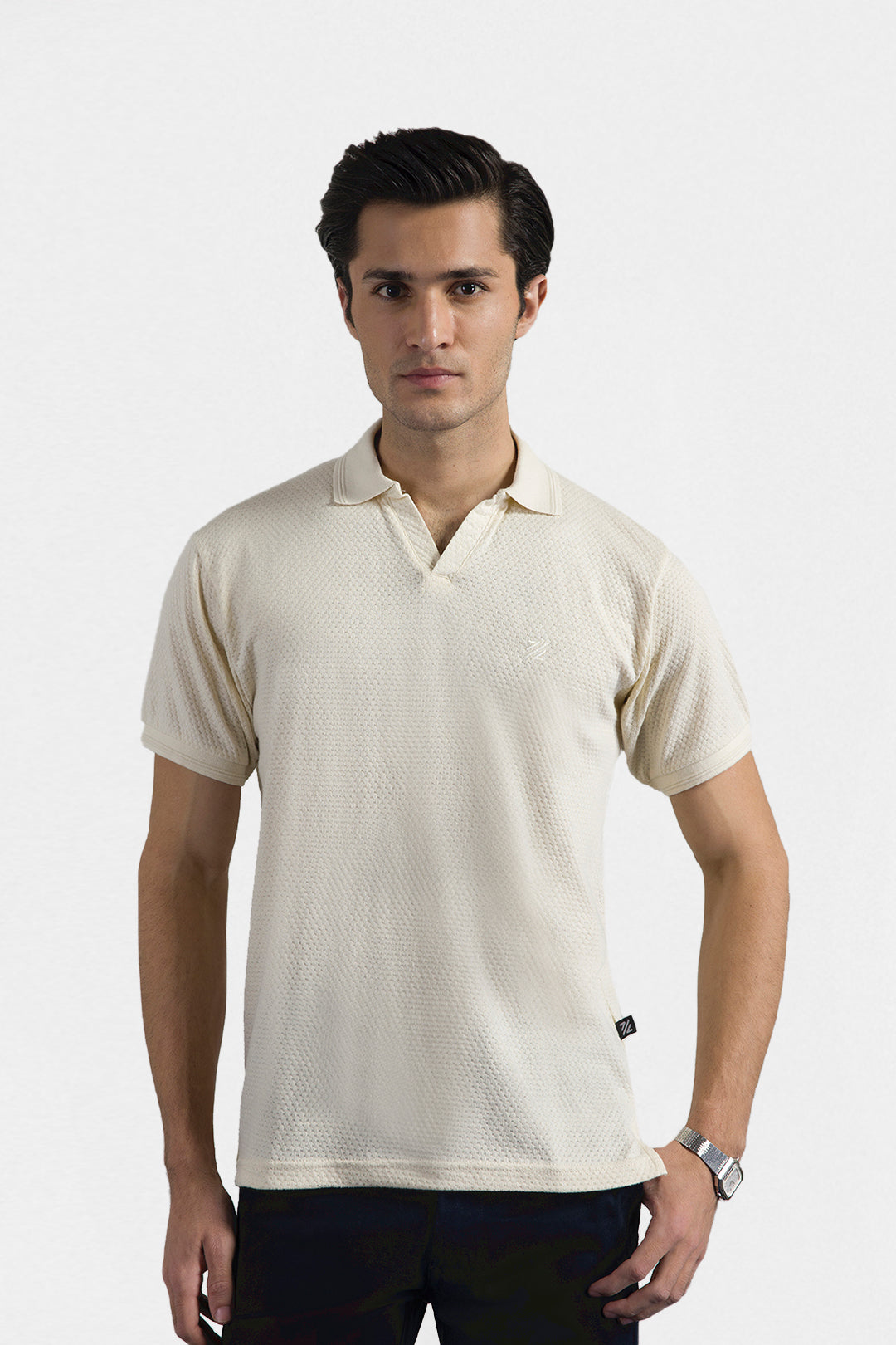 Textured Johnny Collar Polo - 5004