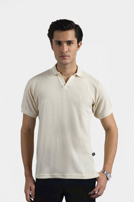 Textured Johnny Collar Polo - 5004