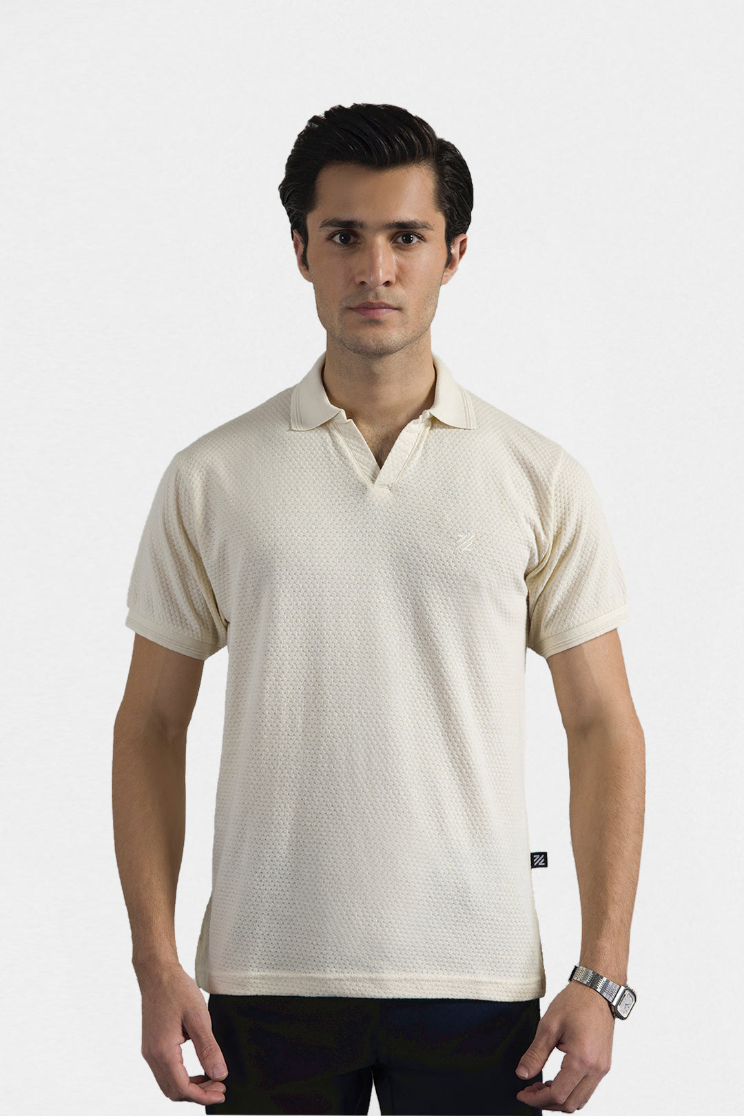 Textured Johnny Collar Polo - 5004