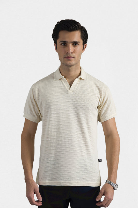 Textured Johnny Collar Polo - 5004
