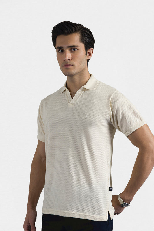 Textured Johnny Collar Polo - 5004