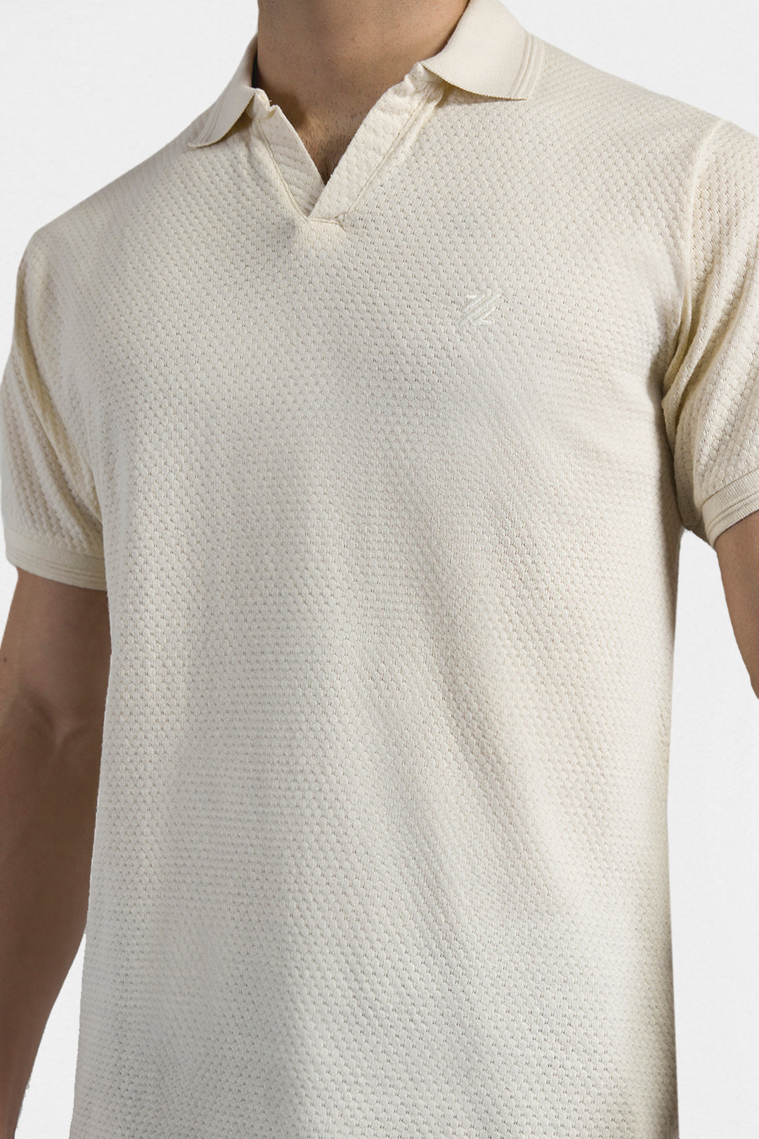 Textured Johnny Collar Polo - 5004