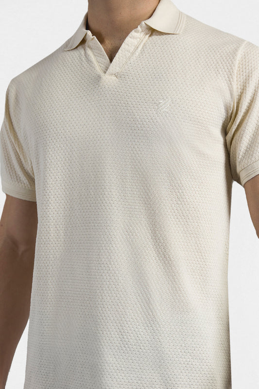 Textured Johnny Collar Polo - 5004