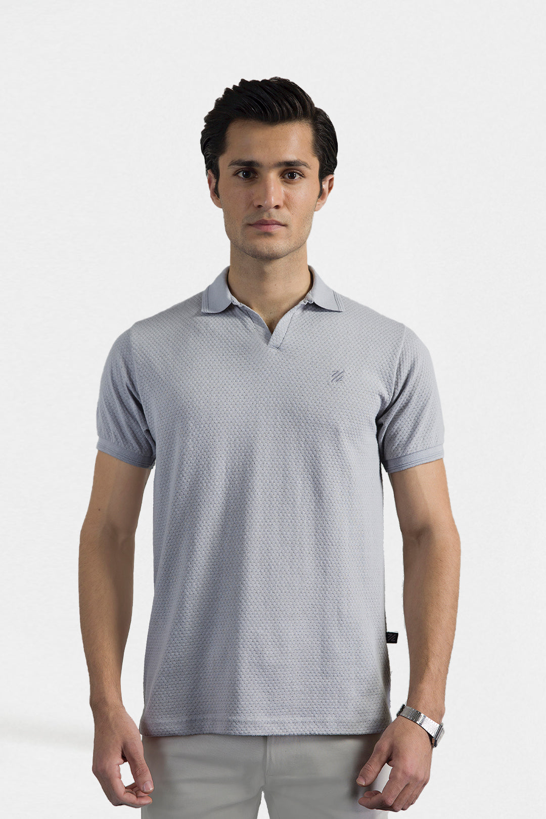 Textured Johnny Collar Polo - 5004