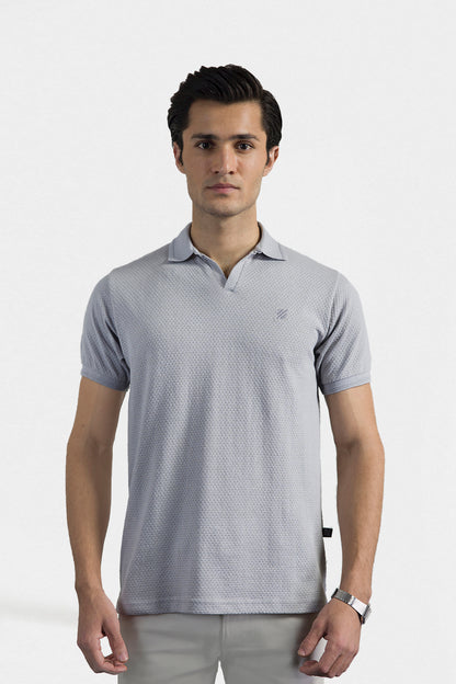 Textured Johnny Collar Polo - 5004
