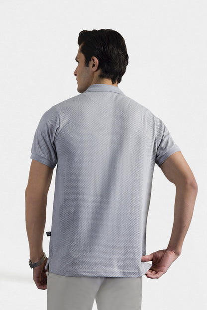 Textured Johnny Collar Polo - 5004