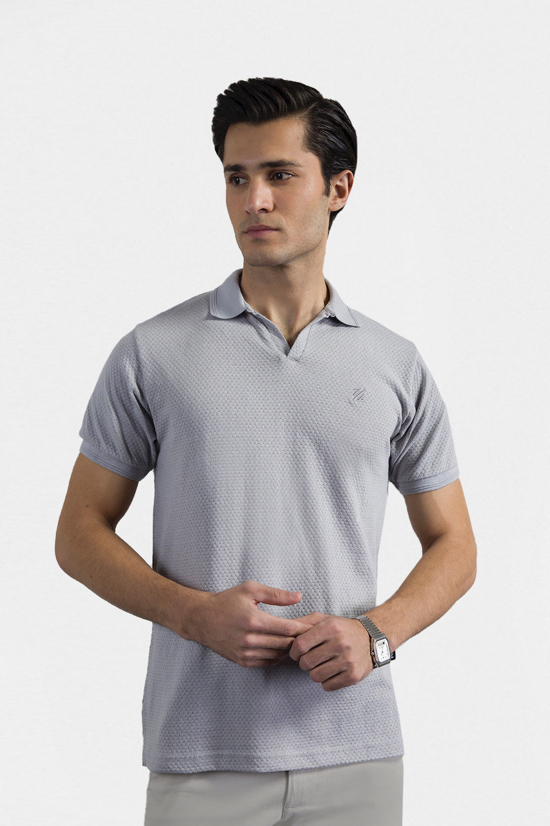 Textured Johnny Collar Polo - 5004