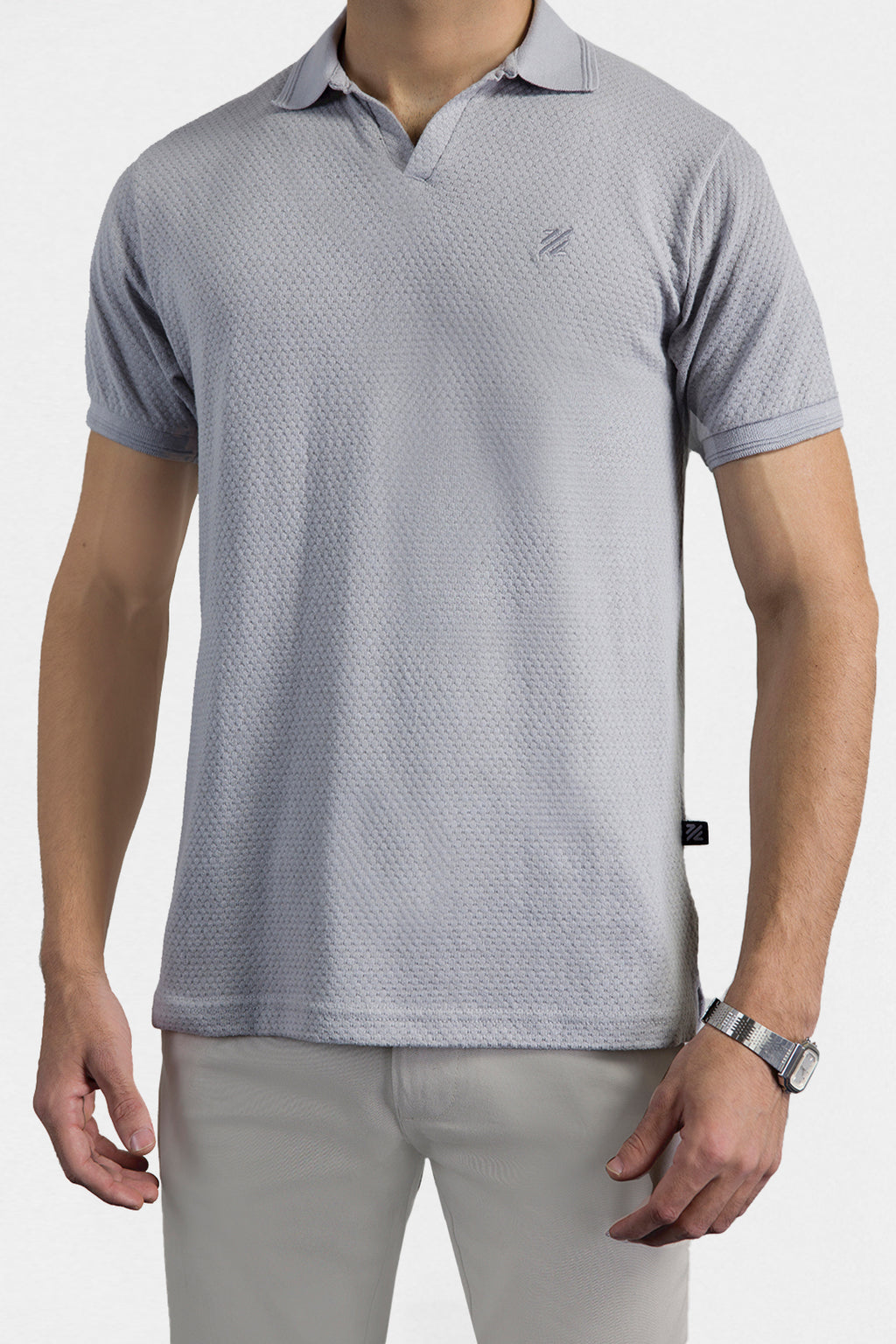 Textured Johnny Collar Polo - 5004