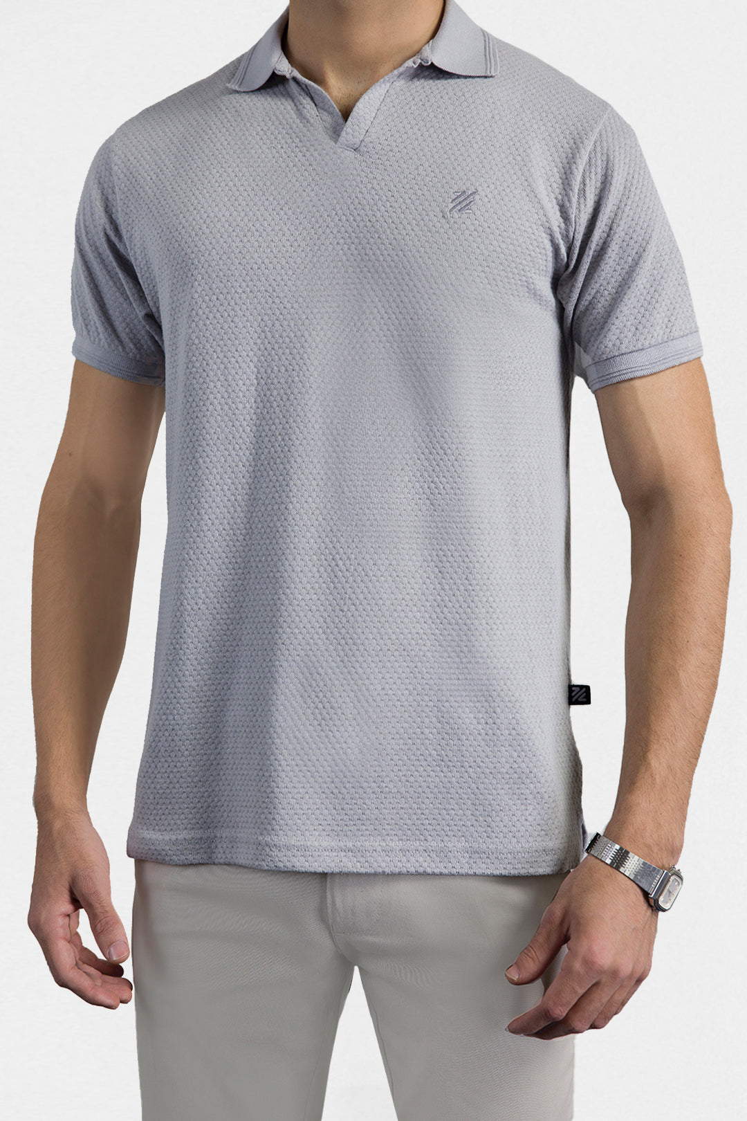 Textured Johnny Collar Polo - 5004