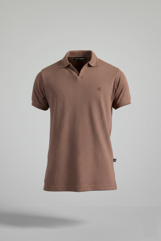Textured Johnny Collar Polo - 5004