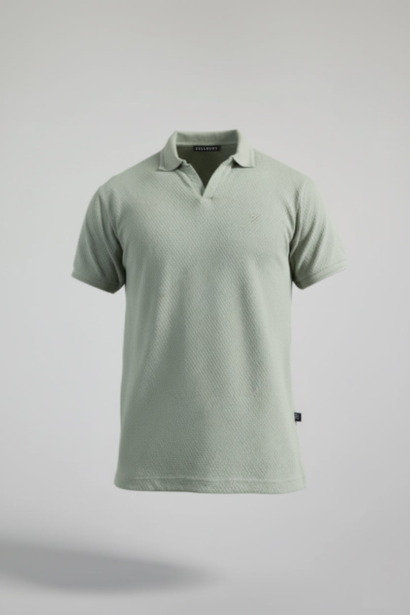 Textured Johnny Collar Polo - 5004