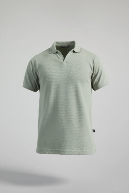 Textured Johnny Collar Polo - 5004