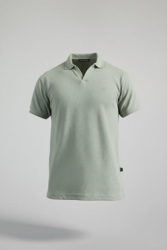 Textured Johnny Collar Polo - 5004