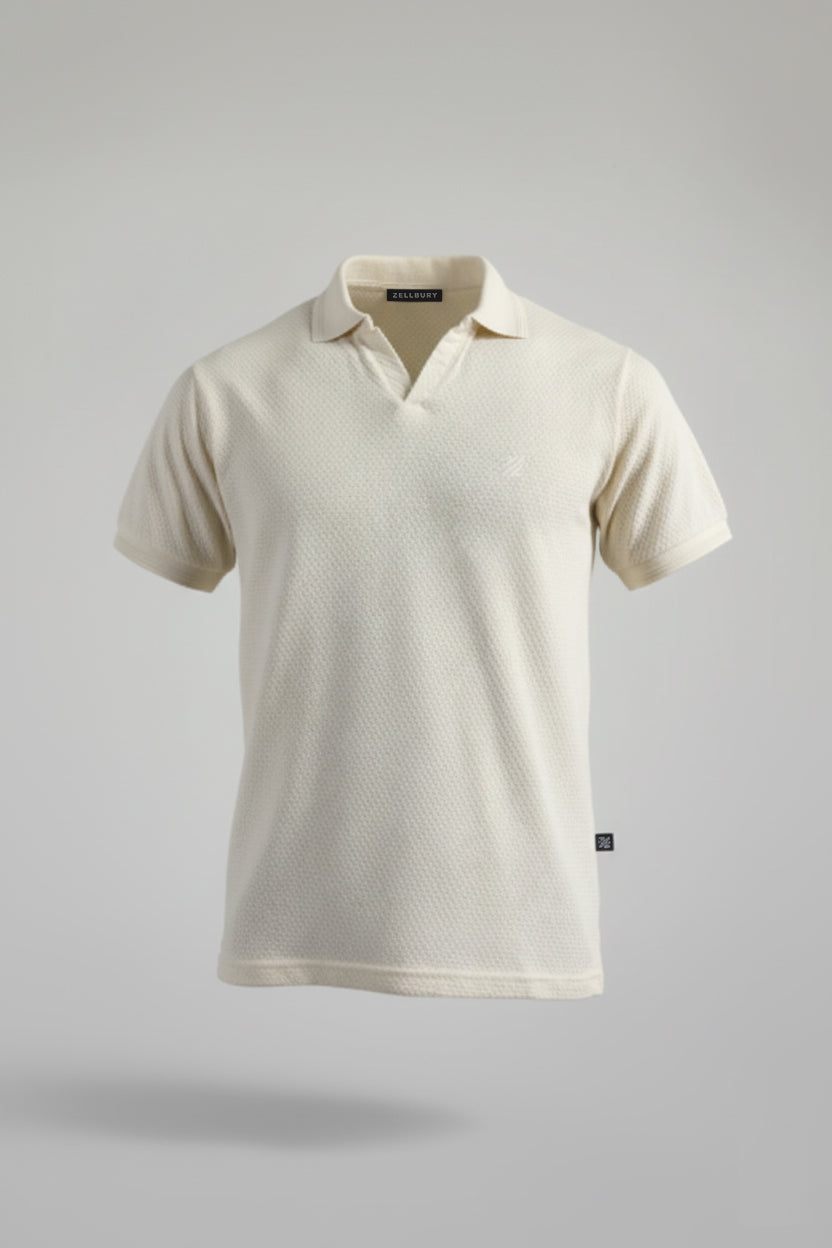 Textured Johnny Collar Polo - 5004