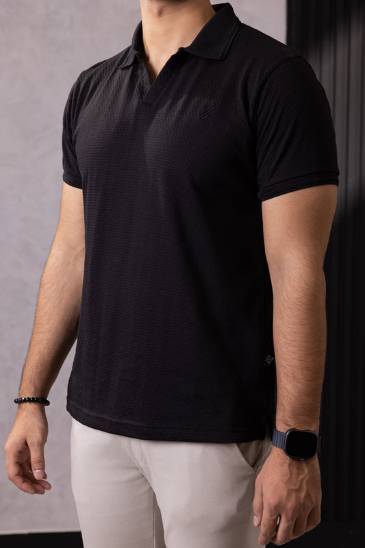 Textured Johnny Collar Polo - 5004