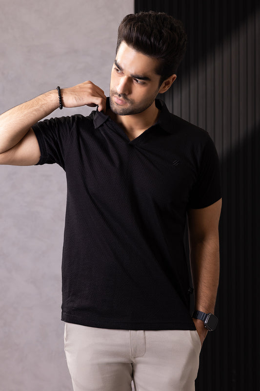 Textured Johnny Collar Polo - 5004