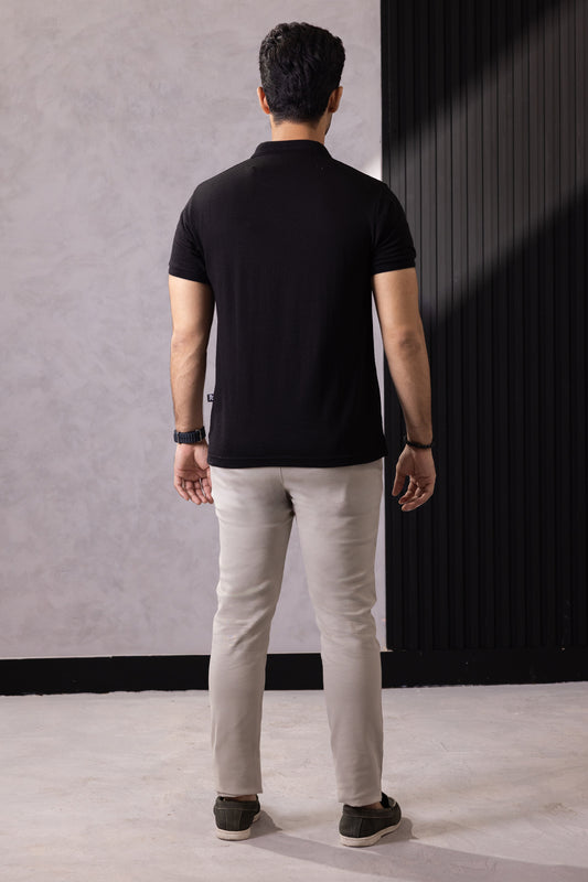 Textured Johnny Collar Polo - 5004