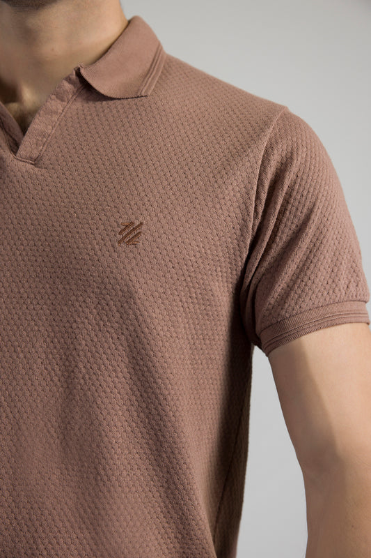 Textured Johnny Collar Polo - 5004