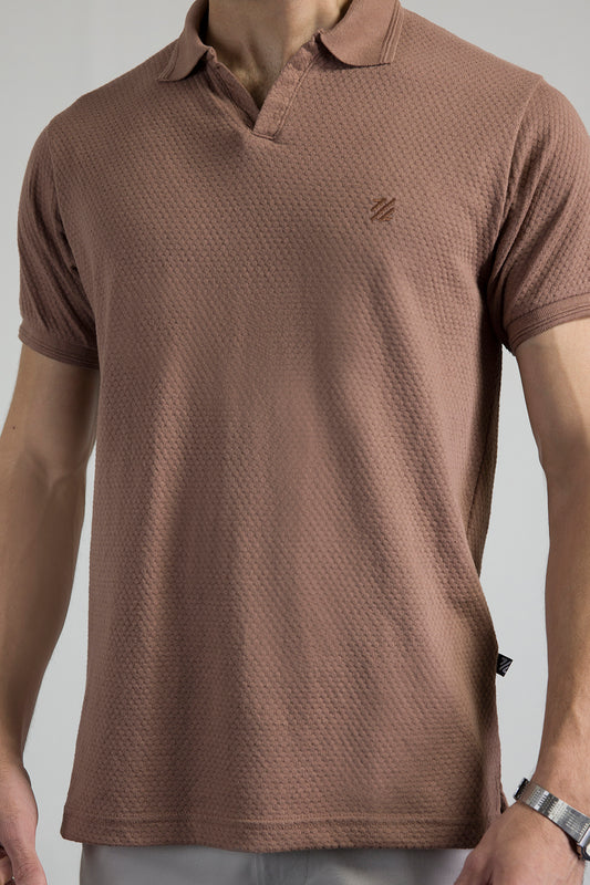 Textured Johnny Collar Polo - 5004