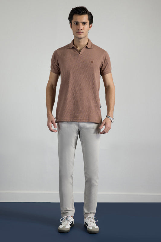 Textured Johnny Collar Polo - 5004