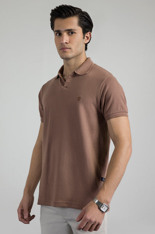 Textured Johnny Collar Polo - 5004