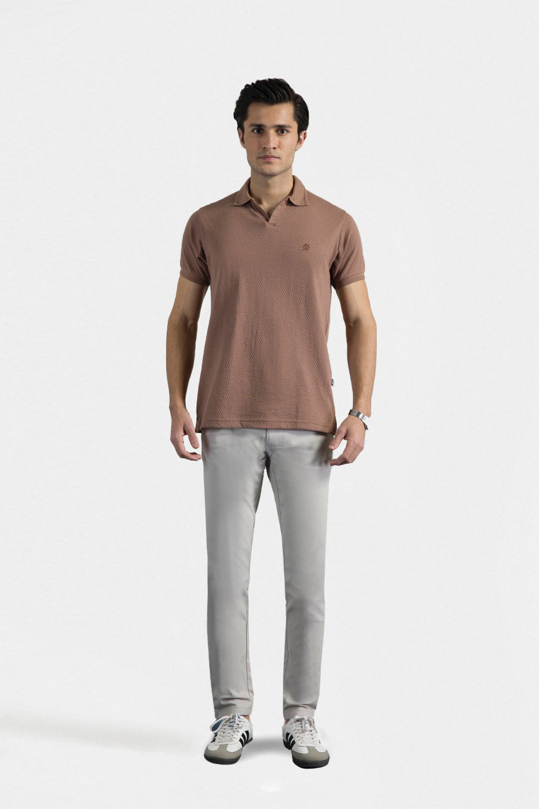 Textured Johnny Collar Polo - 5004