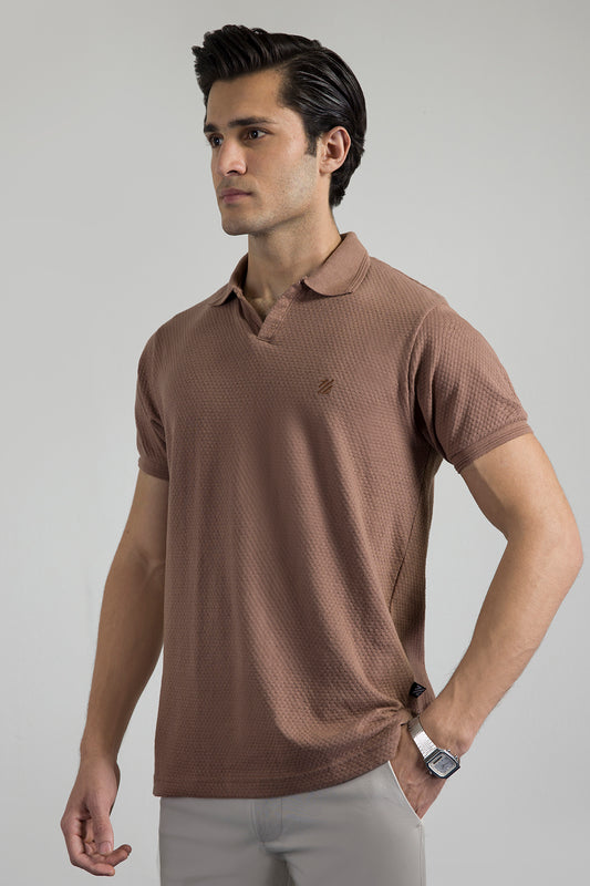 Textured Johnny Collar Polo - 5004
