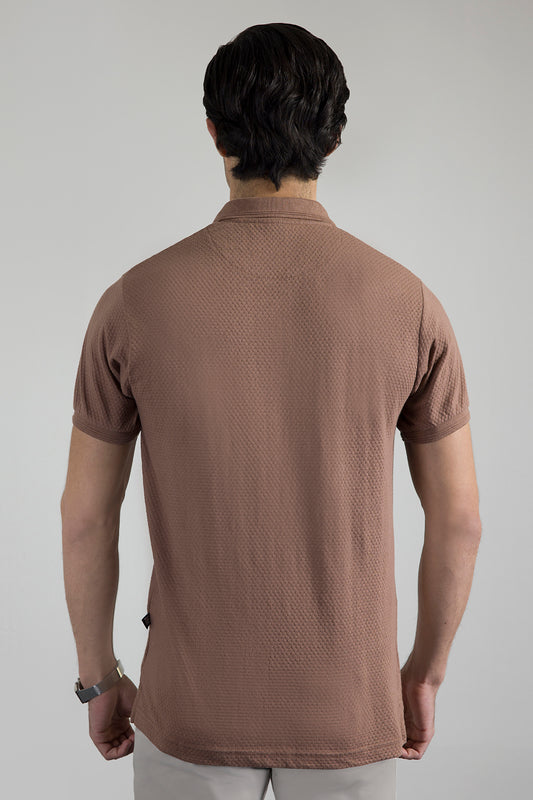Textured Johnny Collar Polo - 5004