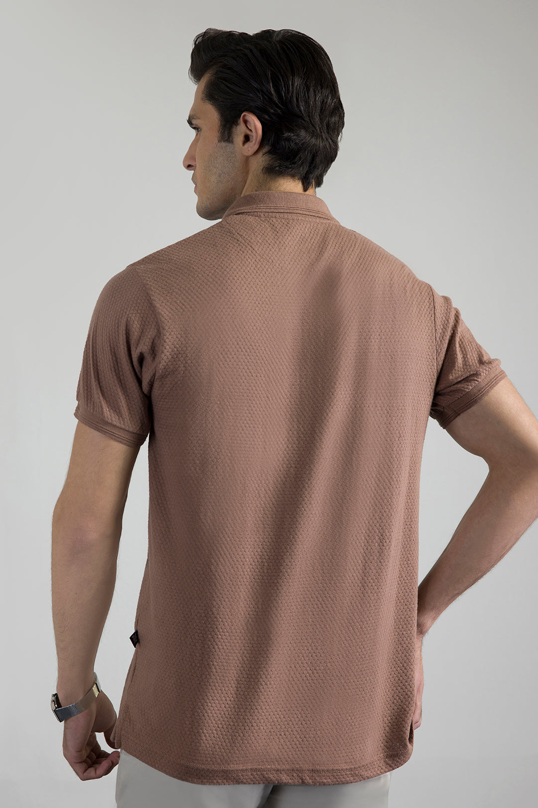 Textured Johnny Collar Polo - 5004