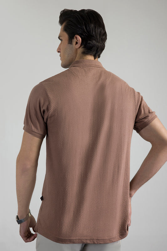 Textured Johnny Collar Polo - 5004