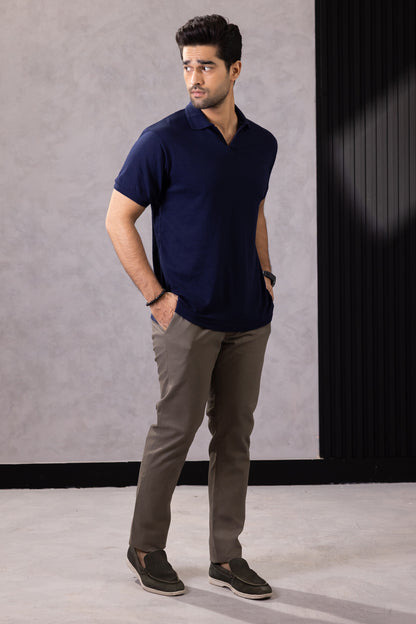 Textured Johnny Collar Polo - 5004