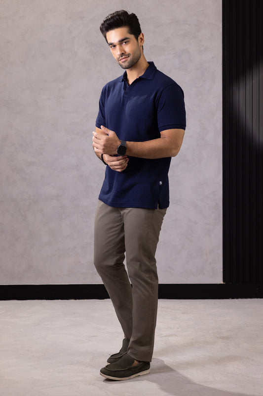 Textured Johnny Collar Polo - 5004