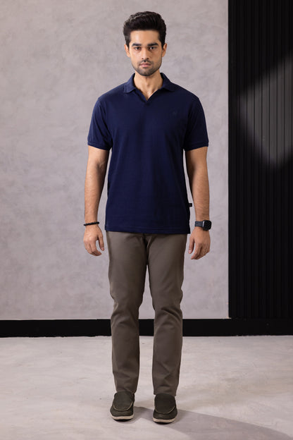 Textured Johnny Collar Polo - 5004