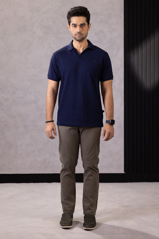 Textured Johnny Collar Polo - 5004