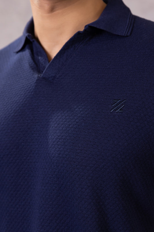 Textured Johnny Collar Polo - 5004