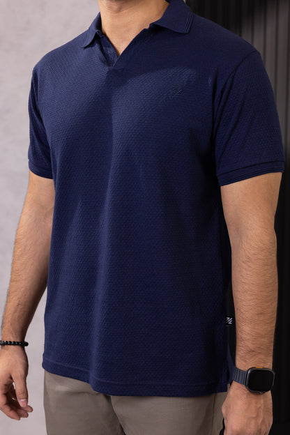 Textured Johnny Collar Polo - 5004