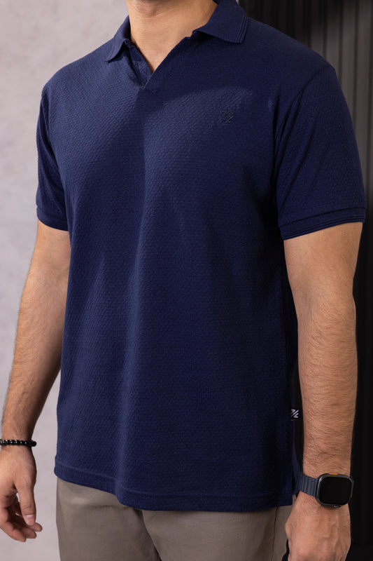 Textured Johnny Collar Polo - 5004