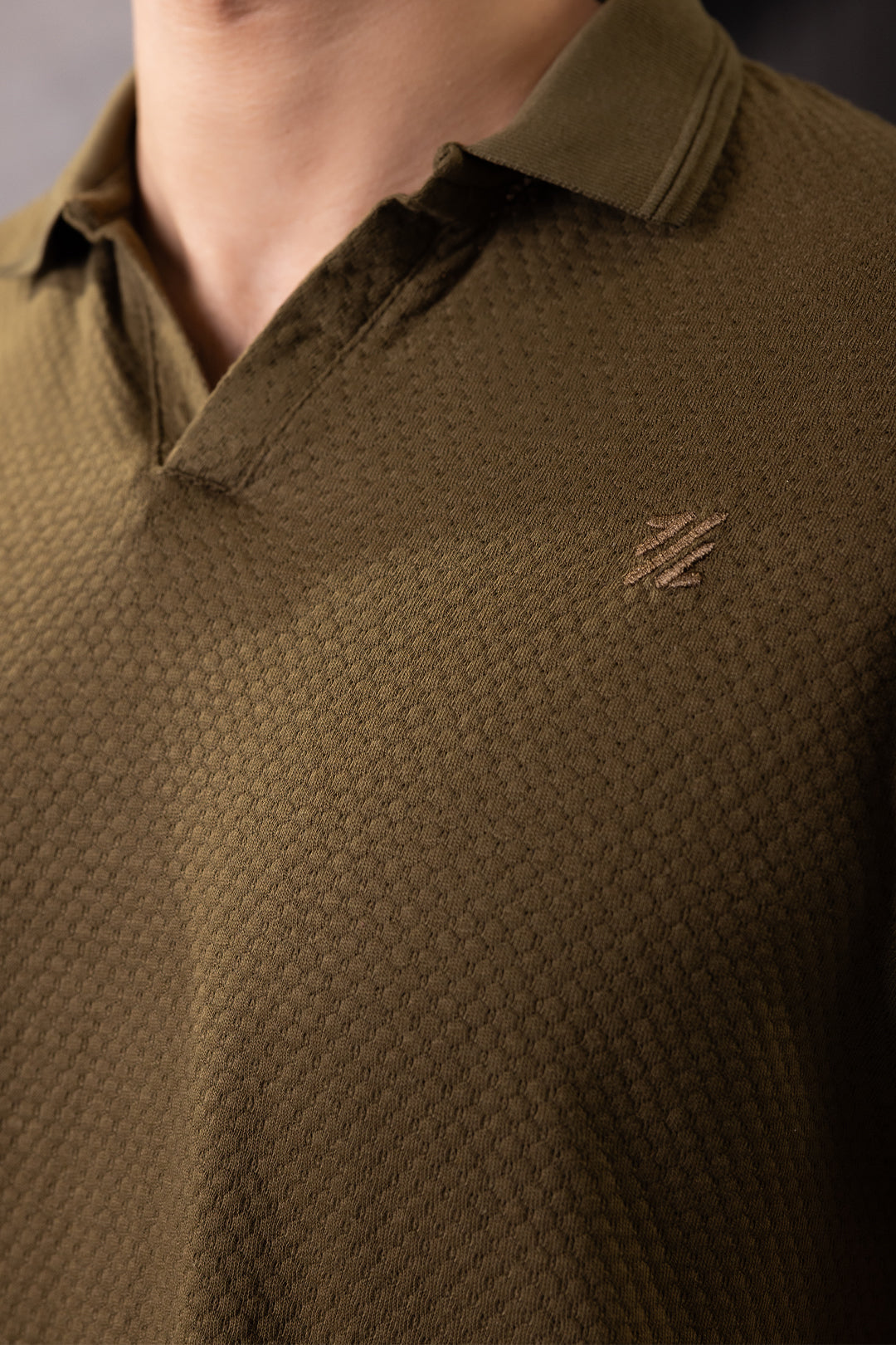 Textured Johnny Collar Polo - 5004