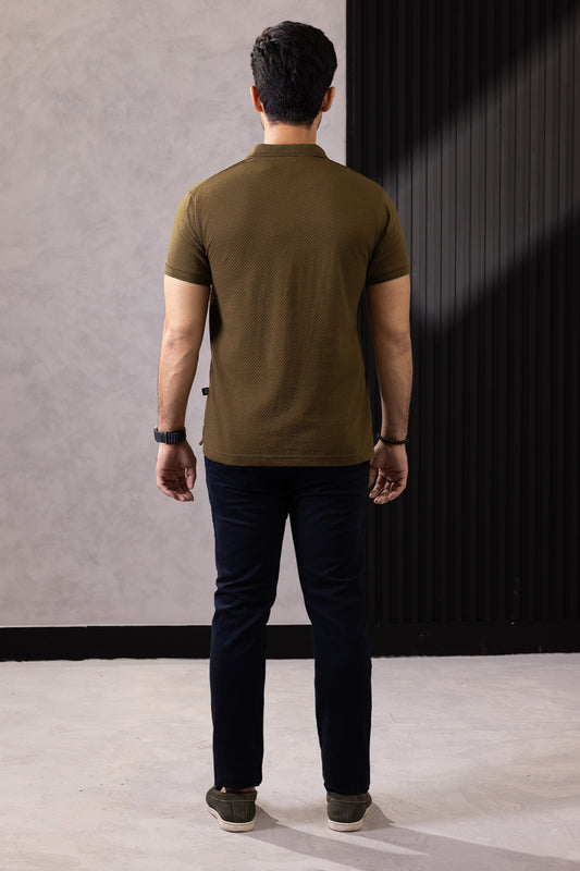 Textured Johnny Collar Polo - 5004