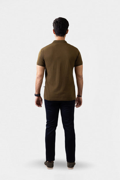 Textured Johnny Collar Polo - 5004