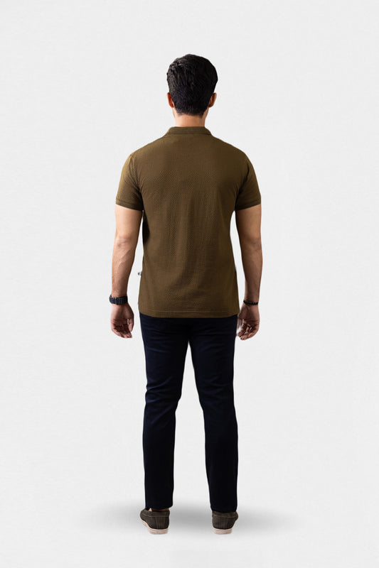 Textured Johnny Collar Polo - 5004