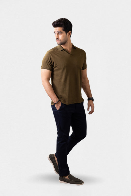 Textured Johnny Collar Polo - 5004