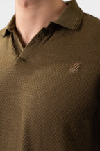 Textured Johnny Collar Polo - 5004