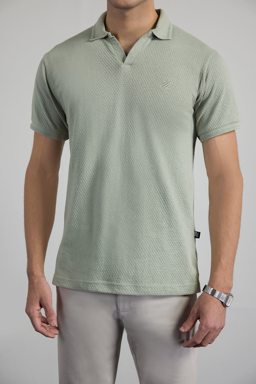 Textured Johnny Collar Polo - 5004
