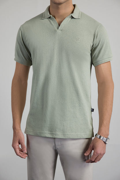 Textured Johnny Collar Polo - 5004