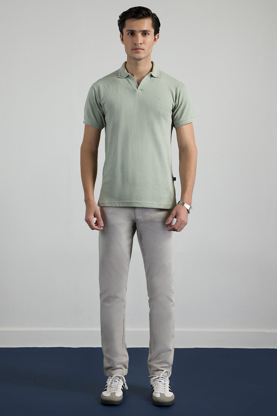 Textured Johnny Collar Polo - 5004