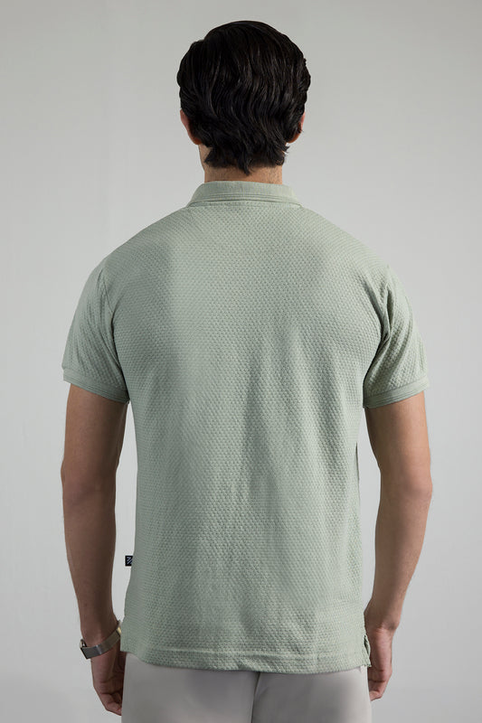 Textured Johnny Collar Polo - 5004