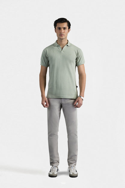 Textured Johnny Collar Polo - 5004