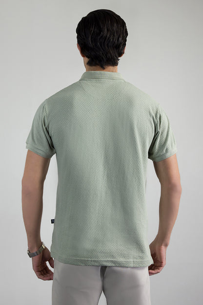 Textured Johnny Collar Polo - 5004