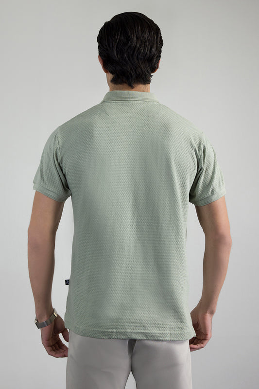 Textured Johnny Collar Polo - 5004